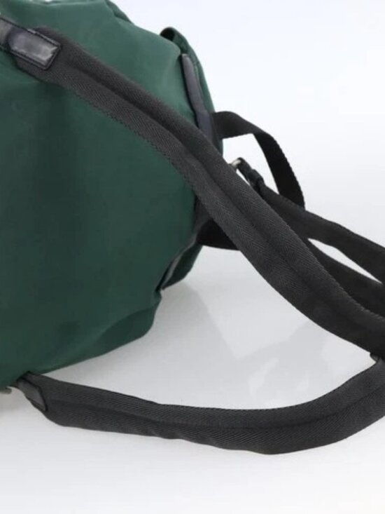 PRADA Backpack Nylon Green Silver Auth 172160